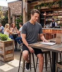 Roundtree & Yorke The Cloud Short Collection 11#double; Flat Front Washed Chino Shorts