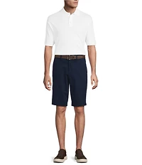 Roundtree & Yorke The Cloud Short Collection 11#double; Flat Front Washed Chino Shorts