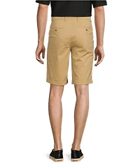 Roundtree & Yorke The Cloud Short Collection 11#double; Flat Front Washed Chino Shorts