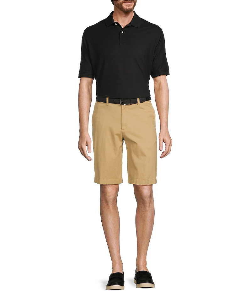 Roundtree & Yorke The Cloud Short Collection 11#double; Flat Front Washed Chino Shorts