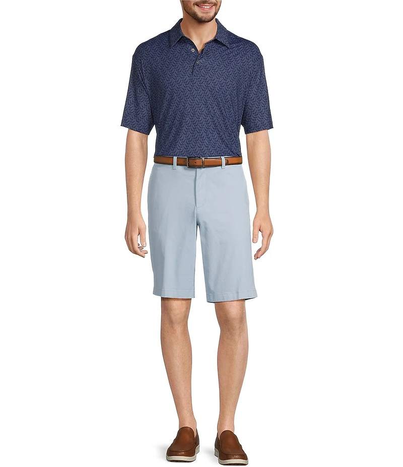 Roundtree & Yorke The Cloud Short Collection 11#double; Flat Front Washed Chino Shorts