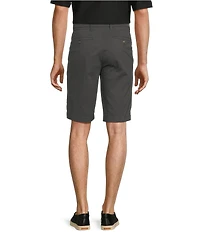 Roundtree & Yorke The Cloud Short Collection 11#double; Flat Front Washed Chino Shorts