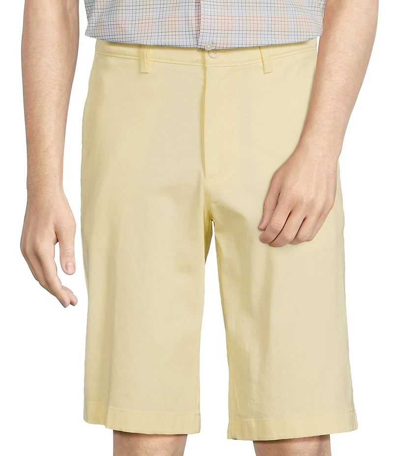 Roundtree & Yorke The Cloud Short Washed Classic Fit Flat Front 13#double; Inseam Chino Shorts