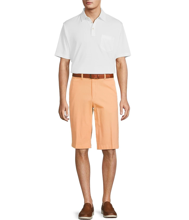 Roundtree & Yorke The Cloud Short Washed Classic Fit Flat Front 13#double; Inseam Chino Shorts