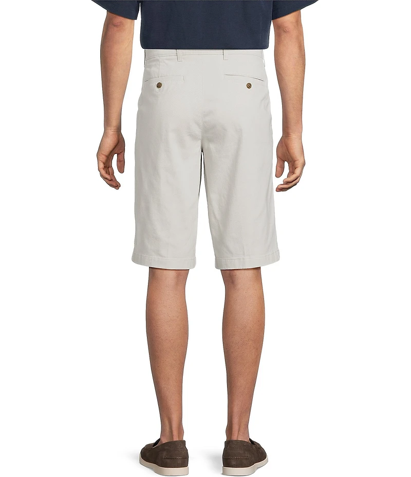 Roundtree & Yorke The Cloud Washed Classic Fit Flat Front 13#double; Chino Shorts