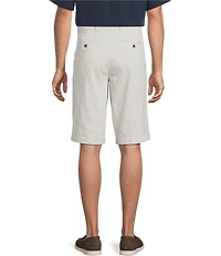 Roundtree & Yorke The Cloud Washed Classic Fit Flat Front 13#double; Chino Shorts