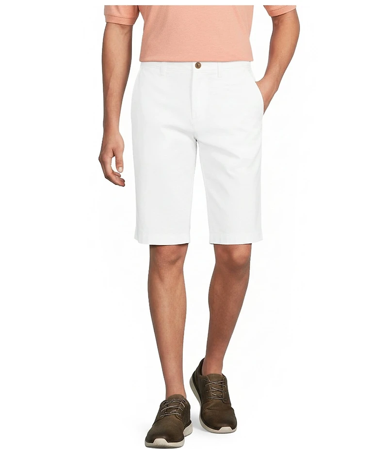 Roundtree & Yorke The Cloud Washed Classic Fit Flat Front 13#double; Chino Shorts