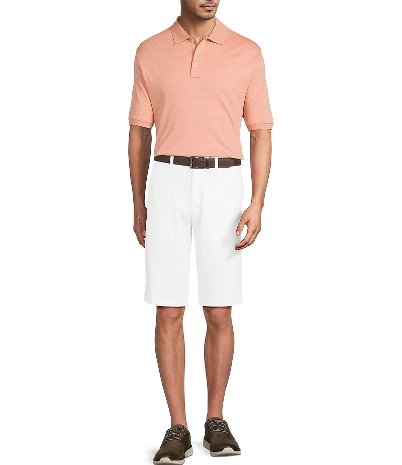 Roundtree & Yorke The Cloud Washed Classic Fit Flat Front 13#double; Chino Shorts
