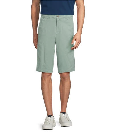 Roundtree & Yorke The Cloud Washed Classic Fit Flat Front 13#double; Chino Shorts