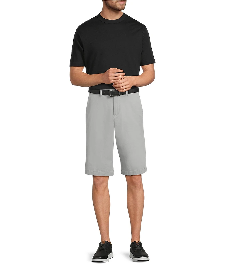 Roundtree & Yorke The Cloud Washed Classic Fit Flat Front 13#double; Chino Shorts