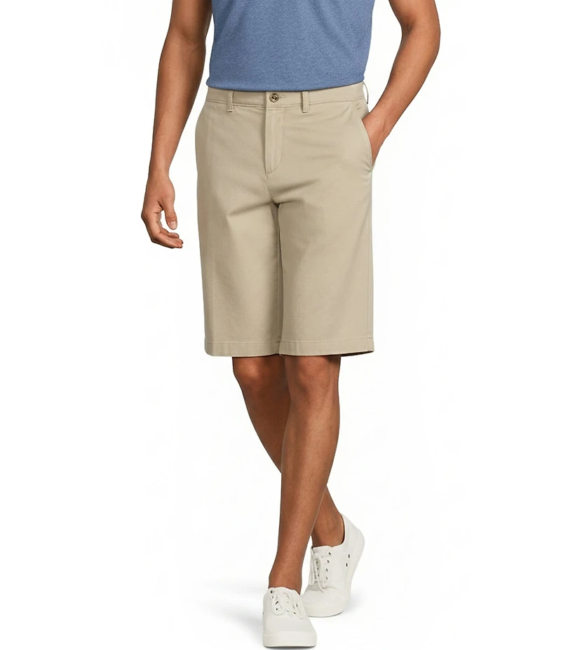 Roundtree & Yorke The Cloud Washed Classic Fit Flat Front 13#double; Chino Shorts