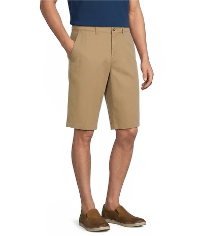Roundtree & Yorke The Cloud Washed Classic Fit Flat Front 13#double; Chino Shorts