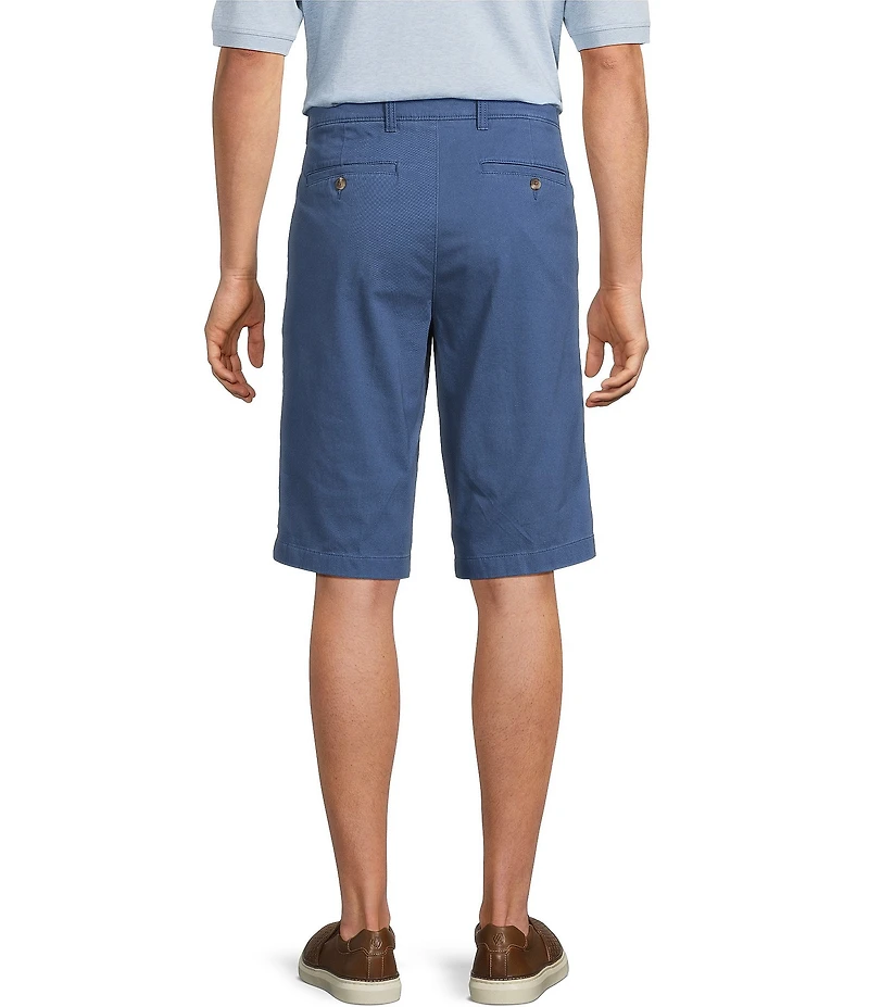 Roundtree & Yorke The Cloud Washed Classic Fit Flat Front 13#double; Chino Shorts
