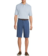 Roundtree & Yorke The Cloud Washed Classic Fit Flat Front 13#double; Chino Shorts