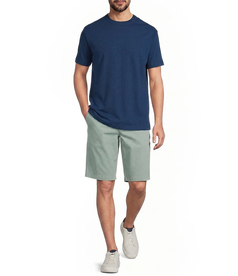 Roundtree & Yorke The Cloud Washed Classic Fit Flat Front 13#double; Chino Shorts