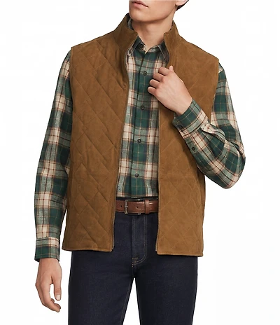 Roundtree & Yorke The Craftsman Diamond Quilted Suede Leather Vest