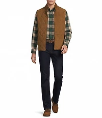 Roundtree & Yorke The Craftsman Diamond Quilted Suede Leather Vest