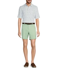 Roundtree & Yorke The Fairway Seasonal 7#double; Flat Front Performance Shorts