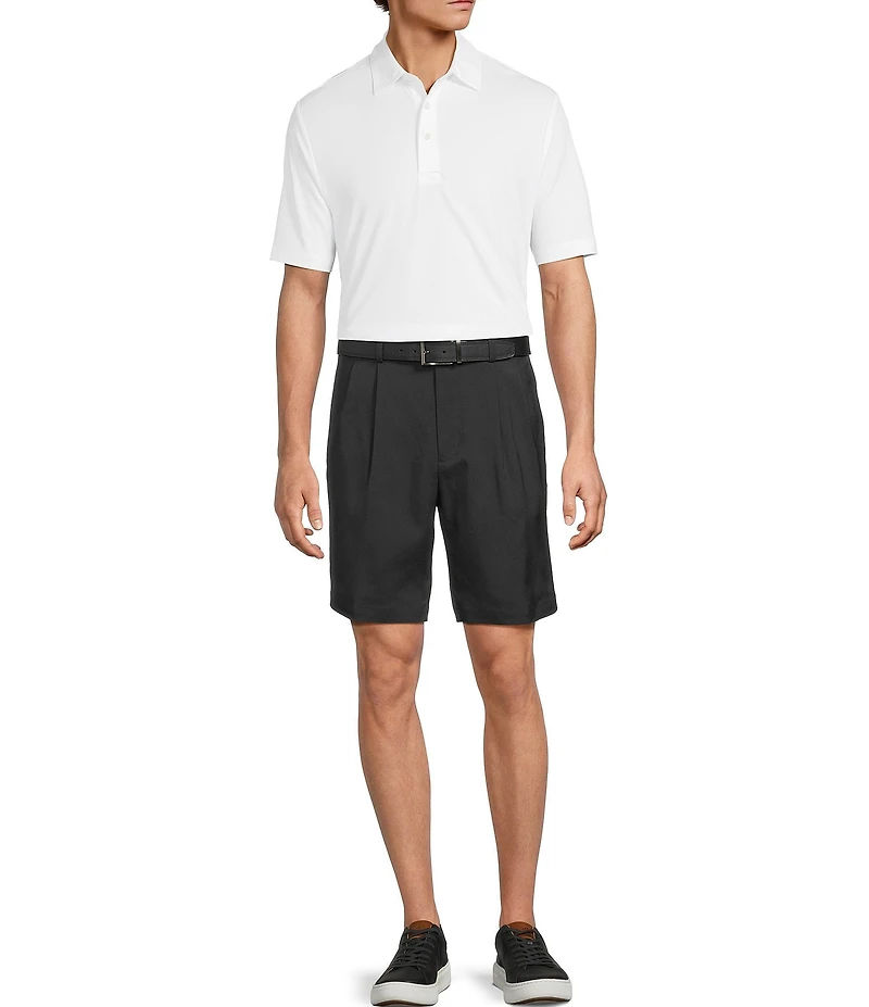 Roundtree & Yorke The Fairway Collection 9#double; Inseam Pleated Performance Shorts