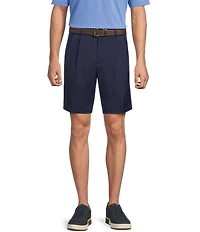 Roundtree & Yorke The Fairway Collection 9#double; Inseam Pleated Performance Shorts
