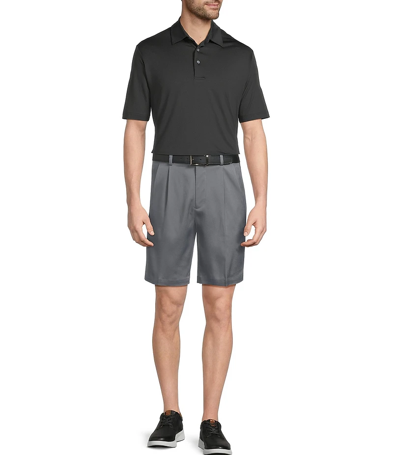 Roundtree & Yorke The Fairway Collection 9#double; Inseam Pleated Performance Shorts