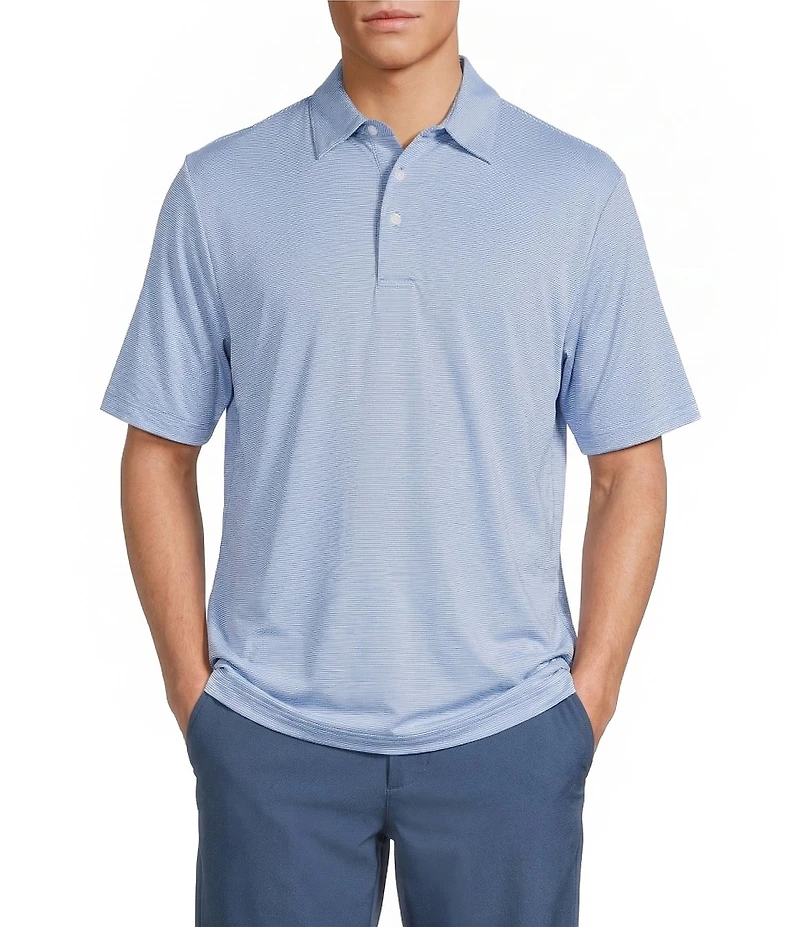 Roundtree & Yorke The Fairway Feeder Stripe Performance Polo Shirt