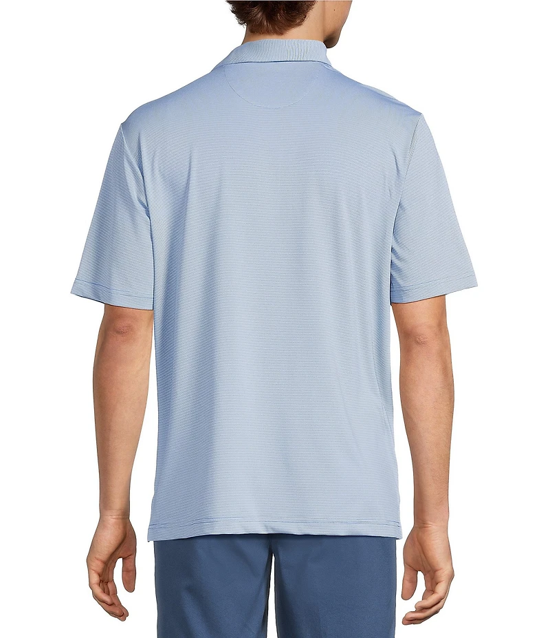 Roundtree & Yorke The Fairway Feeder Stripe Performance Polo Shirt