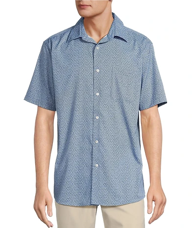 Roundtree & Yorke The Traveler Performance Short Sleeve Micro Floral Sport Shirt