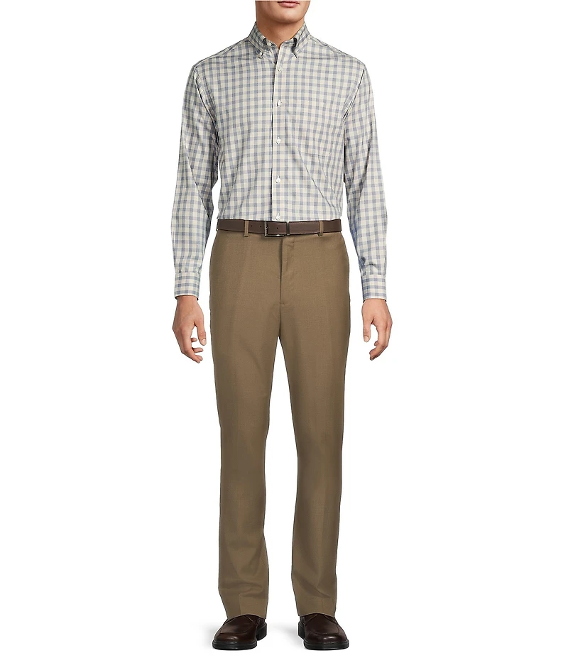 Roundtree & Yorke TravelSmart Luxury Gabardine Classic Fit Non-Iron Flat Front Dress Pants