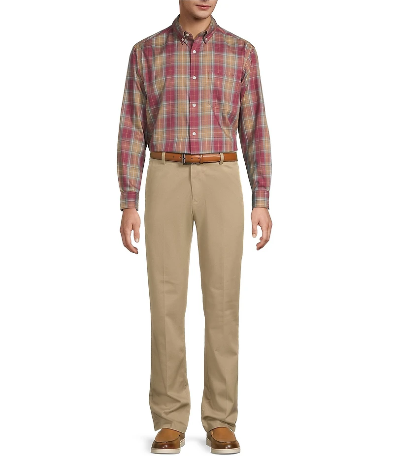 Roundtree & Yorke TravelSmart Classic Fit Easy Care Plaid Twill Sport Shirt