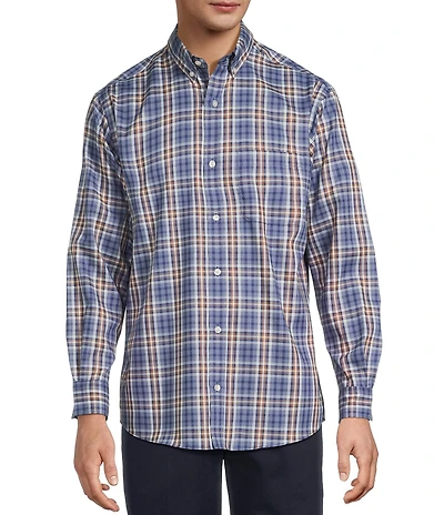 Roundtree & Yorke TravelSmart Classic Fit Easy Care Medium Plaid Twill Sport Shirt