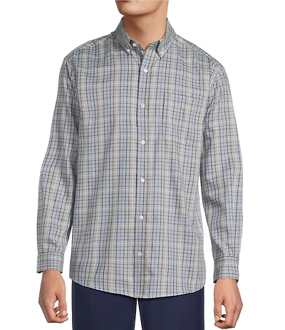 Roundtree & Yorke TravelSmart Classic Fit Easy Care Small Windowpane Twill Sport Shirt