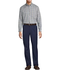 Roundtree & Yorke TravelSmart Classic Fit Easy Care Small Windowpane Twill Sport Shirt