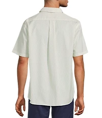 Roundtree & Yorke TravelSmart Easy Care Button Down Collar Short Sleeve Poplin Leaf Print Sport Shirt
