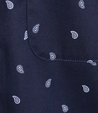 Roundtree & Yorke TravelSmart Easy Care Button Down Collar Short Sleeve Poplin Small Paisley Print Sport Shirt