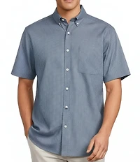 Roundtree & Yorke TravelSmart Easy Care Short Sleeve Twill Gingham Sport Shirt