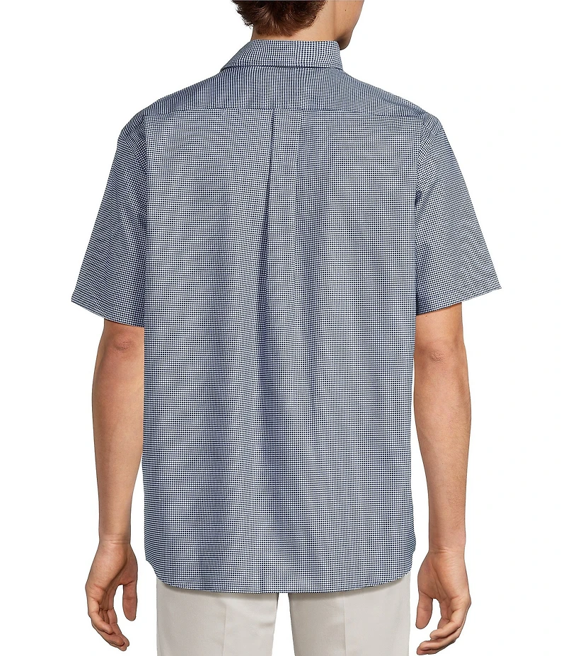 Roundtree & Yorke TravelSmart Easy Care Short Sleeve Twill Gingham Sport Shirt