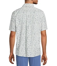 Roundtree & Yorke TravelSmart Easy Care Short Sleeve Twill Paisley Print Sport Shirt