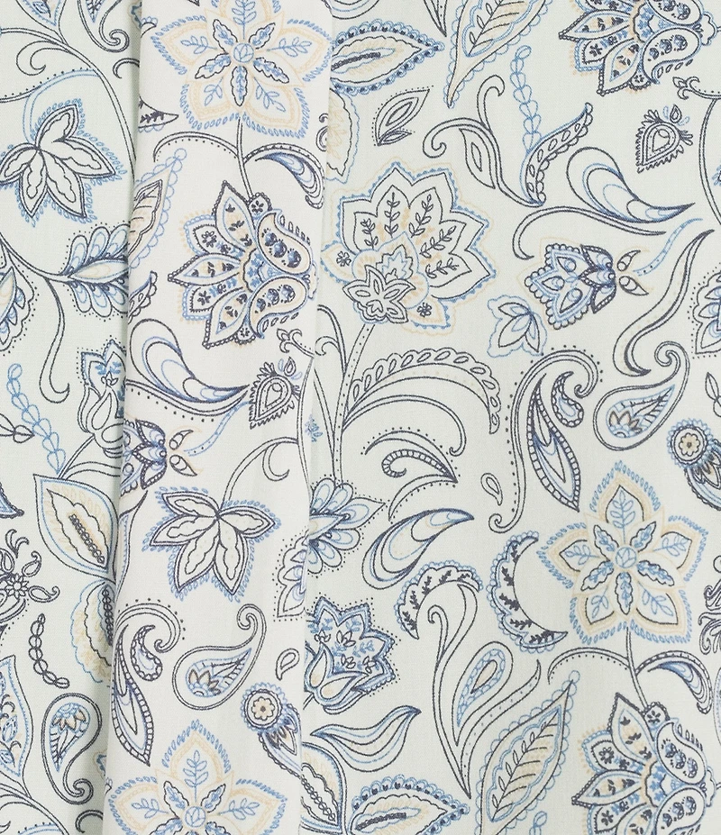 Roundtree & Yorke TravelSmart Easy Care Short Sleeve Twill Paisley Print Sport Shirt