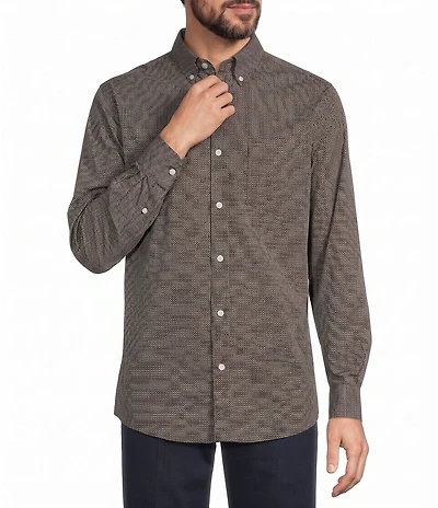 Roundtree & Yorke TravelSmart Easy Care Geometric Circle Print Sport Shirt