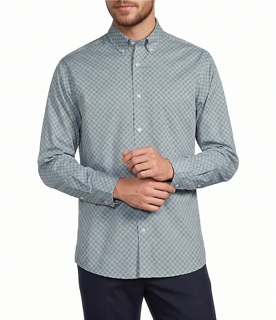 Roundtree & Yorke TravelSmart Easy Care Geometric Floral Print Sport Shirt