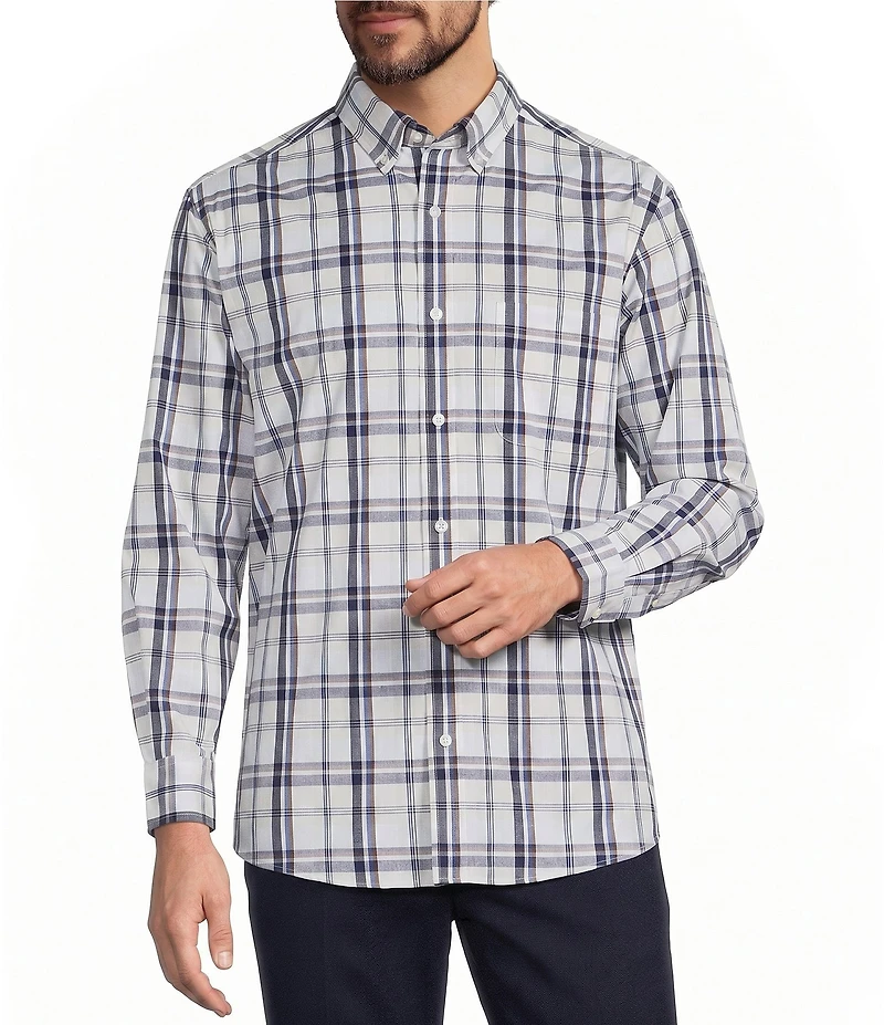 Roundtree & Yorke TravelSmart Easy Care Large Plaid Sport Shirt