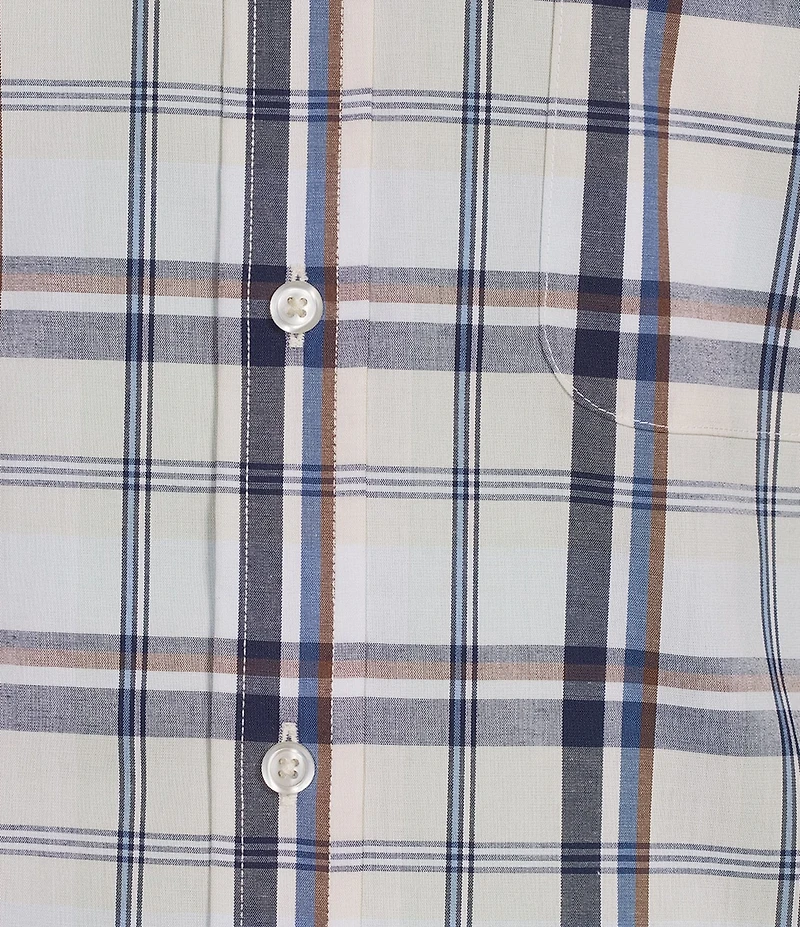Roundtree & Yorke TravelSmart Easy Care Large Plaid Sport Shirt