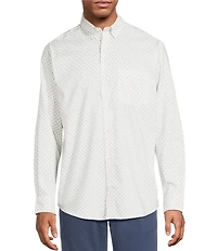 Roundtree & Yorke TravelSmart Easy Care Herringbone Geo Print Sport Shirt