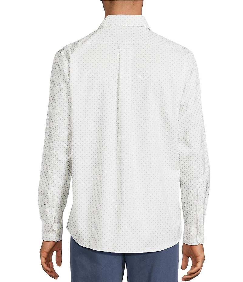 Roundtree & Yorke TravelSmart Easy Care Herringbone Geo Print Sport Shirt