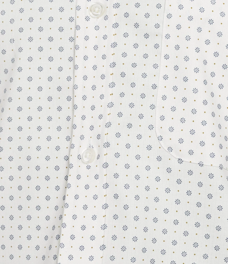 Roundtree & Yorke TravelSmart Easy Care Herringbone Geo Print Sport Shirt