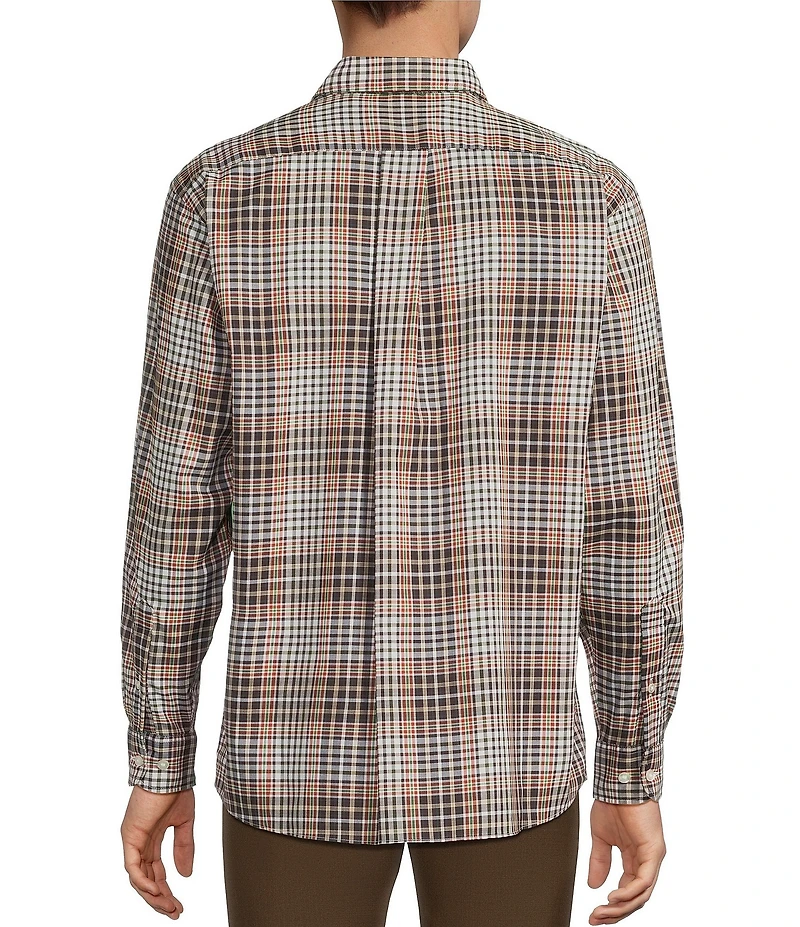 Roundtree & Yorke TravelSmart Easy Care Herringbone Plaid Sport Shirt