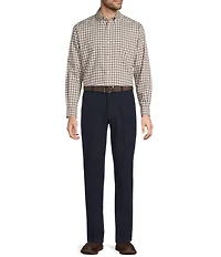 Roundtree & Yorke TravelSmart Easy Care Long Sleeve Herringbone Medium Plaid Sport Shirt