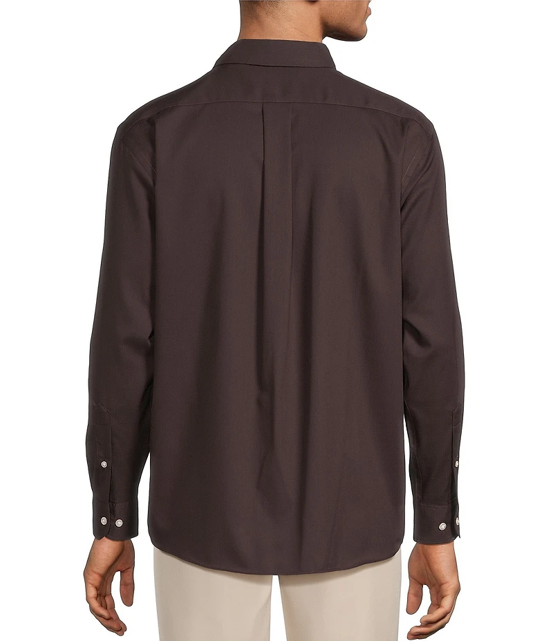 Roundtree & Yorke TravelSmart Easy Care Long Sleeve Herringbone Solid Sport Shirt