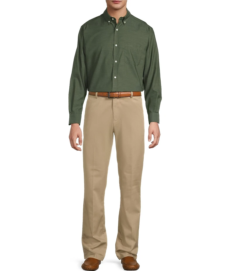 Roundtree & Yorke TravelSmart Easy Care Long Sleeve Herringbone Solid Sport Shirt